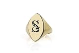 24k Gold Pokerbuchstaben Ring - Personalisierter Pokerring - Personalisierter Ring - Glücksring - Marquise Geformter Ring