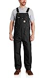 Carhartt, Herren, Lockere Segelleinen-Latzhose, Schwarz, W38/L32