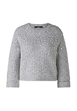 Oui Damen Pullover mit Wolle und Alpaka schmal geschnitten Uni Freizeit, Festlich Rundhals Blende Mischgewebe