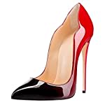 EDEFS Damen Pointed Toe Schuhe 12cm Stiletto Pumps High Heels Übergröße Shoes Gradient Größe EU39