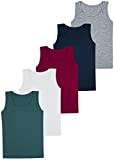 LOREZA ® 5 Jungen Unterhemden Baumwolle Tank Top - Basics (104-110 (4-5 Jahre), Modell 3-5er Pack)