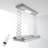 Foxydry Air Kompakter elektrischer Wäscheständer für Wand oder Decke mit Fernbedienung in Aluminium und Stahl 122x57x30 cm (120)