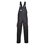 Portwest Portwest Texo Kontrast Latzhose, Größe: 4XL, Farbe: Schwarz, TX12BKR4XL