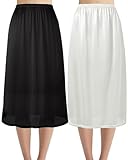 Hanpceirs 69/79cm 2 St¨¹ck Lang R?cke f¨¹r Damen Unterrock Petticoat f¨¹r Unter Kleider Extender Unterrock Lang Schwarz und Wei? XL