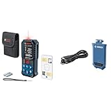 Bosch Professional Laser-Entfernungsmesser GLM 50-27 C (Reichweite: bis 50 m, robust, IP65, Bluetooth-Datenübertragung, 2 AA-Batterien, Schlaufe, Tasche) + GLM Lithium-Ionen-Akku BA 3.7V 1.0Ah