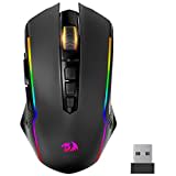 Redragon Gaming Maus Kabellose, RGB Wiederaufladbare Gaming-Maus mit 9 Macro Editing Programmierbare Tasten/8000 DPI, Ergonomische Wireless Gaming Maus, 70Hrs fur PC/Mac Gamer