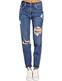 Roskiky Damen Hosen Sommer 7/8 Hose Damen Sommer Damen Hosen Bequem Damen Hosen Jeans Jeans Hosen Damen Jeans Damen Hellblau Jeans Damen Große Größe Blau XL