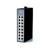 WIWAV WDH-16ET-DC 10/100Mbps Nicht verwaltete 16-Port-Industrial-Ethernet-Switches mit DIN-Schiene/Wandhalterung (Liste der UL, lüfterlos, -30°C ~ 75°C)