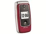 Primo 418 by Doro GSM Großtasten Mobiltelefon mit froßem Farbdisplay, Fallsensor, Taschenlampe, FM-Radio, Kalender, inkl. Tischladestation, rot, 360029