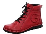 Gemini Damen Stiefelette Leder Logo Stickerei Wechselfußbett 033402-02, Größe:38 EU, Farbe:Rot