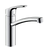 hansgrohe Focus M41 - Küchenarmatur, 1 Stahlart, Wasserhahn Küche mit Auslaufhöhe 160 mm, Mischbatterie Küche 360° schwenkbar, Chrom, 31806000