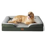 BEDSURE orthopädisches Hundebett Ergonomisches Hundesofa - 122x89 cm Hundecouch mit eierförmiger Kistenschaum für große Hunde, waschbar rutschfest Hundebetten, tannengrün