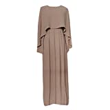 Lazzboy Vintage Women Abaya Long Maxi DRE Arab Jilbab Muslim Robe Islamic Kaftan Muslim Kleider, Damen Lange Arabische Muslimische Islamischer Dubai Kleidung(Beige,S)