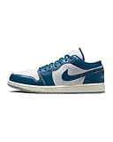 Air Jordan 1 Low SE Herrenschuhe (FN5214-141, White/Blue Grey/Sail/Industrial Blue), Weiß/Industrieblau, 42.5 EU