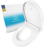 Benkstein® Premium Toilettendeckel antibakteriell D-Form weiß Klodeckel mit Quick-Release-Funktion und Softclose Absenkautomatik Klobrille Duroplast rostfreier Edelstahl WC Sitz D-Form 36 x 42,5 cm