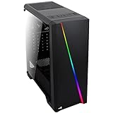 Aerocool CYLON - PC-Gehäuse (Semi-Fackel, ATX, Acryl-Seitenwand, RGB-LED an der Vorderseite, 13 Lichtmodi, inklusive 12-cm-Lüfter an der Rückseite, USB 3.0), schwarz