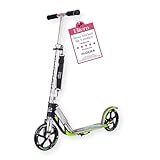 HUDORA BigWheel 205 Scooter - Stabiler Aluminium-Roller - Höhenjustierbarer & zusammenklappbarer Cityroller mit Ständer - Sportlicher Kinder- & Erwachsenenroller für bis zu 100kg