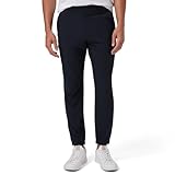 Mizzen+Main Helmsman Herren-Jogginghose – knitterfrei, feuchtigkeitsableitende Golf-Jogginghose für Männer mit 4-Wege-Stretch, schmale Passform, Schwarz einfarbig, 35W / 29L