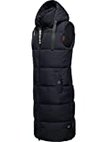 Navahoo Damen ärmellose Lange Outdoorweste warme Winterjacke Schnuffelchen Navy Gr. L