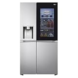 LG GSXV90BSDE, Klasse E, 635 L, Side by Side Kühlschrank, InstaView, Total NoFrost, DoorCooling+, LINEARCooling, UV Nano Technologie, 91,3 x 73,5 x 179 cm ꟷ Brushed Steel Silver