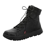 THINK! Damen COMODA chromfrei gegerbte Schurwolle Schneestiefel, 0000 SCHWARZ, 39.5 EU