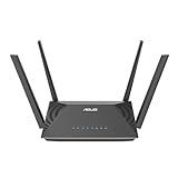 ASUS RT-AX52 AX1800 AiMesh kombinierbarer Router (WiFi 6, 1800 Mbit/s, Instant Guard, integriertes VPN, WPA3)