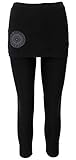 GURU SHOP Yoga-Hose, Leggings mit Minirock Bio BW Yogi, Schwarz, Baumwolle, Size:XXL (44)