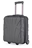 suitline - Kleiner Koffer 45x36x20 cm, Easyjet Freigepäck Underseat Handgepäck, Bordgepäck Trolley leicht, 30 Liter, ABS Hartschale, Graphite