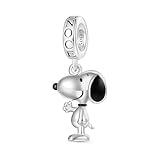 GNOCE Charm Anhänger Peanuts Stehender Snoopy Anhänger 925 Sterlingsilber Beads Charms für Frauen und Mädchen Schmuckgeschenk für Fans