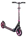 muuwmi Aluminium Scooter Pro – Tretroller, 215 mm, ABEC 7, Kinder und Erwachsene, GS geprüft, höhenverstellbar, New pink