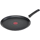 Tefal Unlimited On Crêpepfanne Induktion 28 cm, Pancake Pfanne mit kratzfester Titanium Antihaft-Beschichtung, Thermo-Signal bei idealer Brattemperatur, PFOA-frei, für alle Herdarten geeignet, G25939