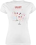 Shirt Damen - Karneval & Fasching - Lillet Wildberry Rezept Lustiges Geschenk Lilletfan Wildberry Lillet Fanartikel - M - Weiß - Partner verkleidung verkleidungen Tshirt für Frauen lustig Alkohol