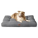 BEDSURE Hundekissen große Hunde waschbar - 111x89cm hundematratze wasserdicht XXL für große, mittelgroße Hunde Outdoor gepolstert Hundematte grau in 10cm Höhe, groß XL Hundebett für Haustiere