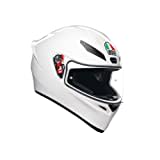 AGV - K1 S E2206 Motorrad Helm, Herren ECE Vollvisier Motorradhelm, Racing Style mit Aerodynamischem Spoiler, Kratzfestem Visier, 190° Sichtfeld, mit Intercom Ready, Weiß