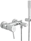 GROHE Concetto - Einhand- Wannenbatterie (mit Brausegarnitur, automatische Umstellung, Wandmontage), chrom, 32212001