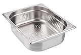 APS 81902 GN 1/2 Behälter perforiert, rostfreier Gastronormbehälter Edelstahl, Abmessungen 265 x 325 mm/Höhe 100 mm