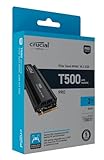 Crucial T500 SSD 2TB PCIe Gen4 NVMe M.2 Interne PS5 SSD Festplatte mit Kühlkörper, bis 7400MB/s, Laptop und Desktop kompatibel, Microsoft DirectStorage - CT2000T500SSD5