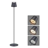 Coinmit LED Stehlampe mit Akku, dimmbare Stehleuchte, kabellose Stehlampe, Touch Control, geeignet für Innen- und Außenbeleuchtung, Wohnzimmer, Balkon, etc. Anthrazit