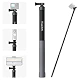 TELESIN Selfie-Stick Langer Stab Unsichtbar (300cm/3m/118), Leichte Kohlefaser Verlängerungs-Monopod für GoPro Hero 13 12 11 10 9 8 7 6 5 Max Mini, Insta36 X4 X3 GO3, DJI Osmo Action 3 4 Zubehör