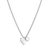 LIEBESKIND BERLIN TIME & JEWEL LJ-0503-N-45 Damen Collier Herz Edelstahl Silber 45 cm One Size