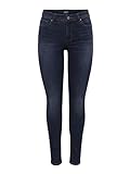 ONLY Damen Onlwauw Mid Sk DNM Bj581 Noos Jeans, Dark Blue Denim, L / 32L EU