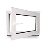 Kellerfenster - Kunststoff - Fenster - innen weiß/außen weiß - BxH: 100 x 40 cm - 1000 x 400 mm - DIN Rechts - 2 fach Verglasung - 60 mm Profil