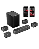 ULTIMEA 7.1ch Soundbar, Virtuelle Surround Sound System für TV, App-Steuerung, 4 kabelgebundene Surround-Lautsprecher, Soundbar für Smart TV mit Subwoofer Wireless, Heimkino Sound System, Poseidon D70