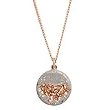 Concrete Jungle | Halskette MARY Grey Rosé Damen | 925 Silber Rosegold | Kette Anhänger rund | Silber-Schmuck Beton | Geschenk Freundin, Mama, Tochter, Frau Geburtstag | 45-50cm Länge