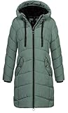 NEW VIEW Damen Winterjacke Steppmantel mit Kapuze L60314FC01 Salbei (Trooper) M