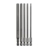 Sechskant-Bit-Set, 150 mm lang, metrisch, H3-H8, Schnellwechsel-Schaft, magnetisch, Profi-Schraubendreher-Bit-Set, perfekt für Produktion, Werkstatt, 5 Stück