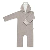 emma & noah Walkoverall für Babys und Kinder, Mitwachsend, Warme Kapuze, Umschlagbare Ärmel und Füße, Langer Reißverschluss, Wolle (Merinowolle), OEKOTEX Standard 100 (Essential Beige, 74/80)