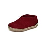 glerups dk Unisex - Kinder Hausschuhe,Jungen,Mädchen Hüttenschuhe,Ledersohle,Schafwolle Winter Pantoffel Slipper Puschen warm,Rot,32 EU / 12 UK Child