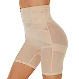 SIMIYA Bauchweg Unterhose Damen Hohe Taille Shapewear, Bauchkontrolle Höschen Shaping Unterwäsche Leggings Body Shaper Miederpants(Beige, L)