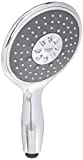 GROHE Vitalio Rain 130 - Handbrause (wassersparend, 4 Strahlarten, Universal Befestigungssystem, One-Click Strahlumstellung) , rund, chrom, 26107000